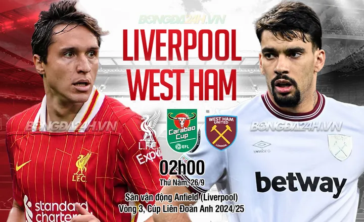 Hủy diệt West Ham, Liverpool vào vòng 4 cúp Liên đoàn Anh