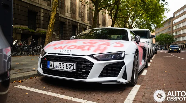 Siêu xe Audi R8 bị vẽ bậy do đánh ghen?